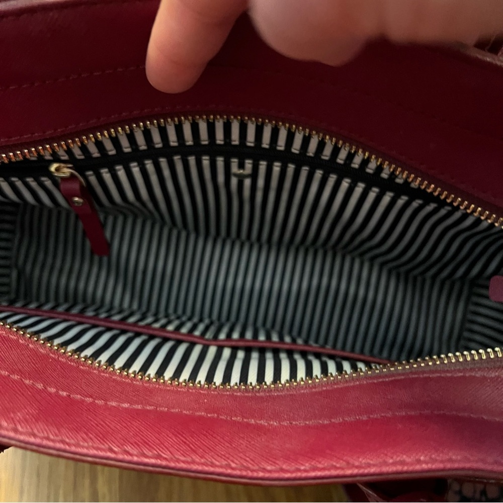 Kate Spade Cameron Street perforated Candace Maroon Satchel with dust bag - Picture 11 of 14